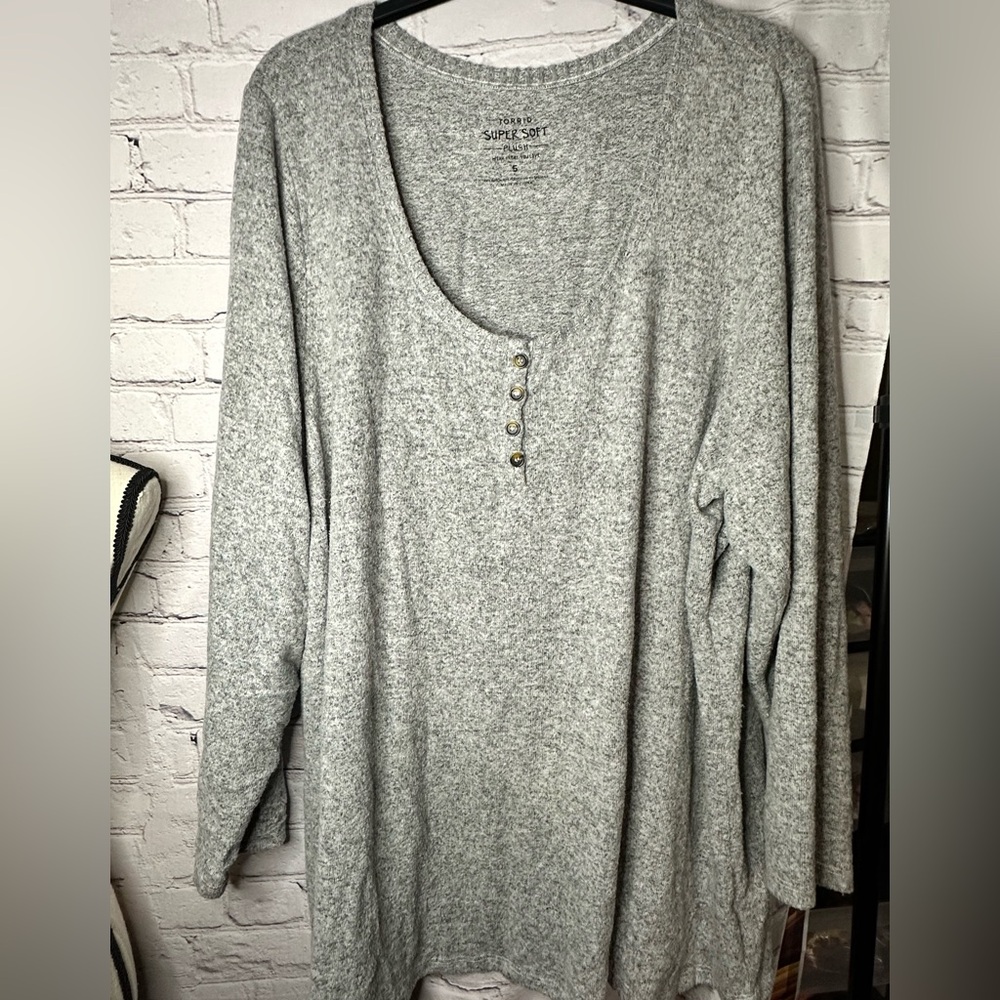 Torrid Gray Scoop Neck Sweater